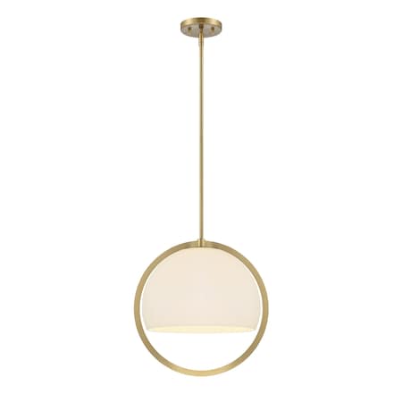 Designers Fountain Eterna 60 Watt 1 Light Brushed Gold Pendant with Etched Opal Glass Shade D274M-16P-BG